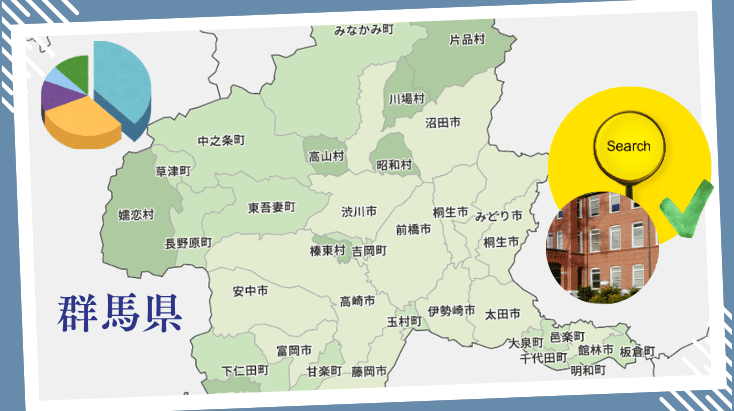 群馬県の専門学校の入学者データと高校卒業者の主要進路