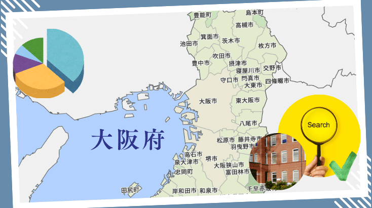 大阪府の専門学校の入学者データと高校卒業者の主要進路