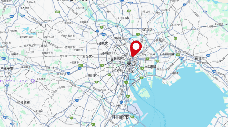 東京都の地図をgoogle map画像で表示