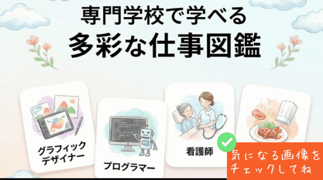 眺めて見つける！専門学校の多彩な仕事ラインナップ