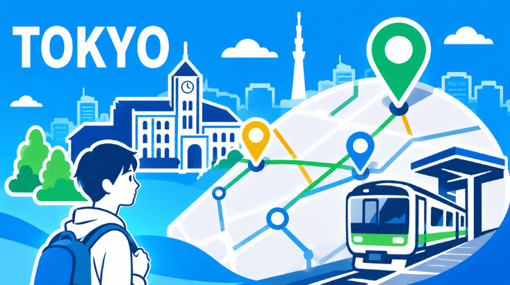 東京の専門学校と駅路線情報